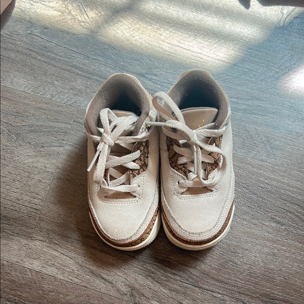 Stylish Kids' Cream and Brown Sneakers